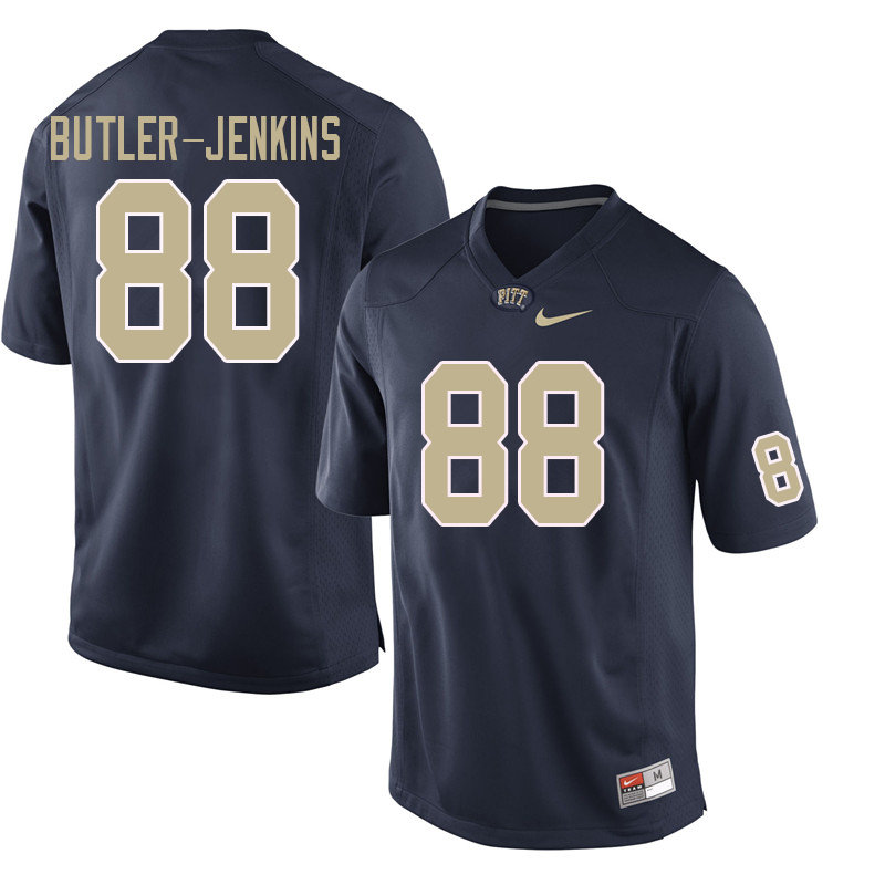 Men #88 Dontavius Butler-Jenkins Pittsburgh Panthers College Football Jerseys Sale-Navy